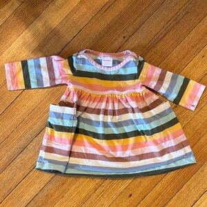 Hanna Andersson 60cm 3-6 months. Striped Long Sleeve Dress with Pockets